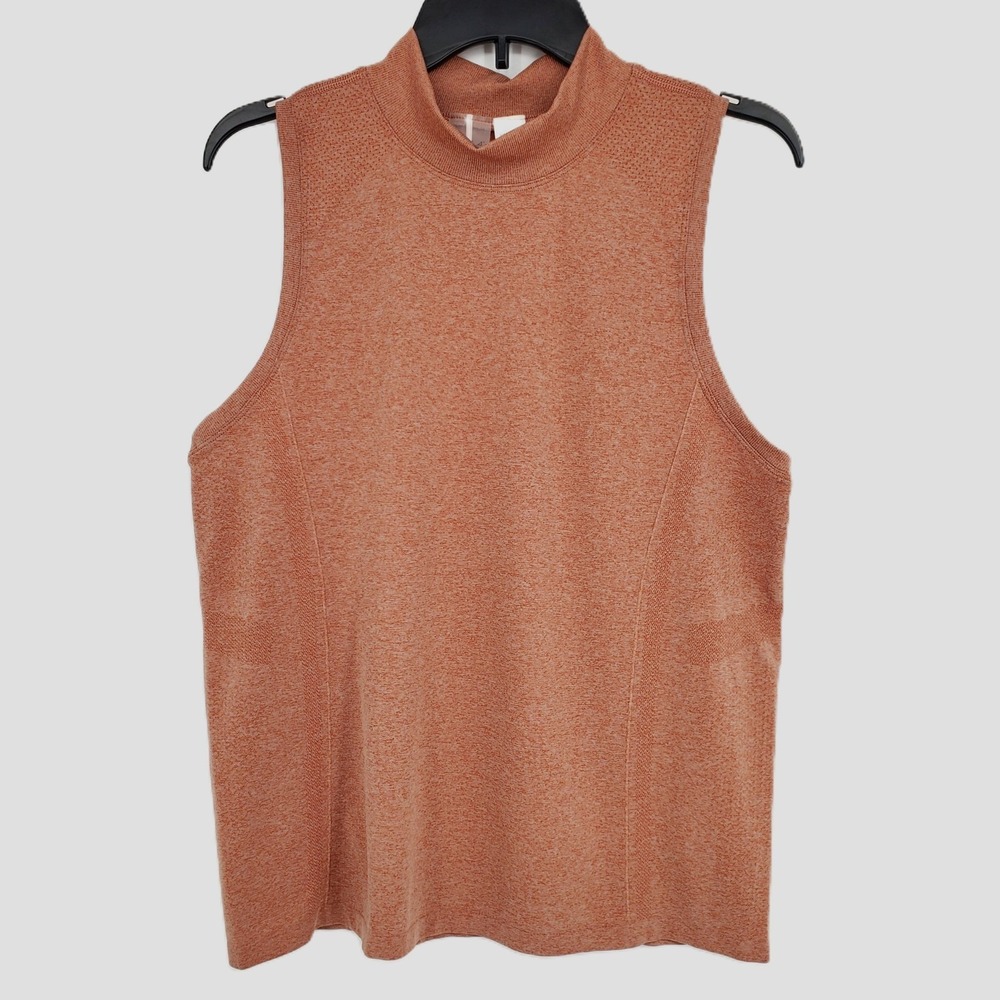 Calia Golf Womens‎ XXL Seamless Mock Neck Tank Top Dark Orange Quick Dry UPF 50+